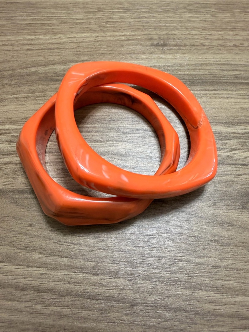 Sassy Jones Orange Geometric Resin Bracelet Set